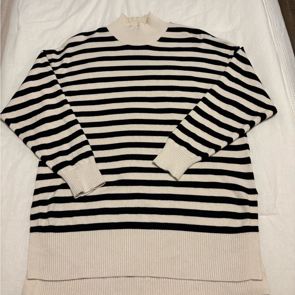 Express Black and White Cowl Neck Sweater